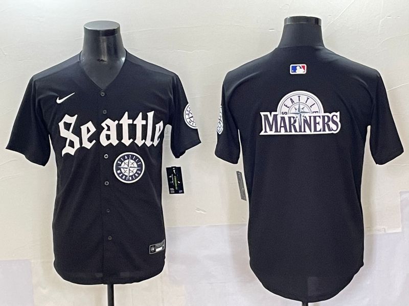 Men 2025 Seattle Mariners Blank black Five generations Joint Name Nike MLB Jersey style 25->seattle mariners->MLB Jersey